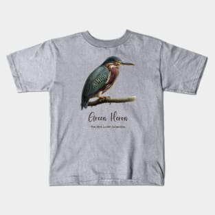 Green Heron - The Bird Lover Collection Kids T-Shirt